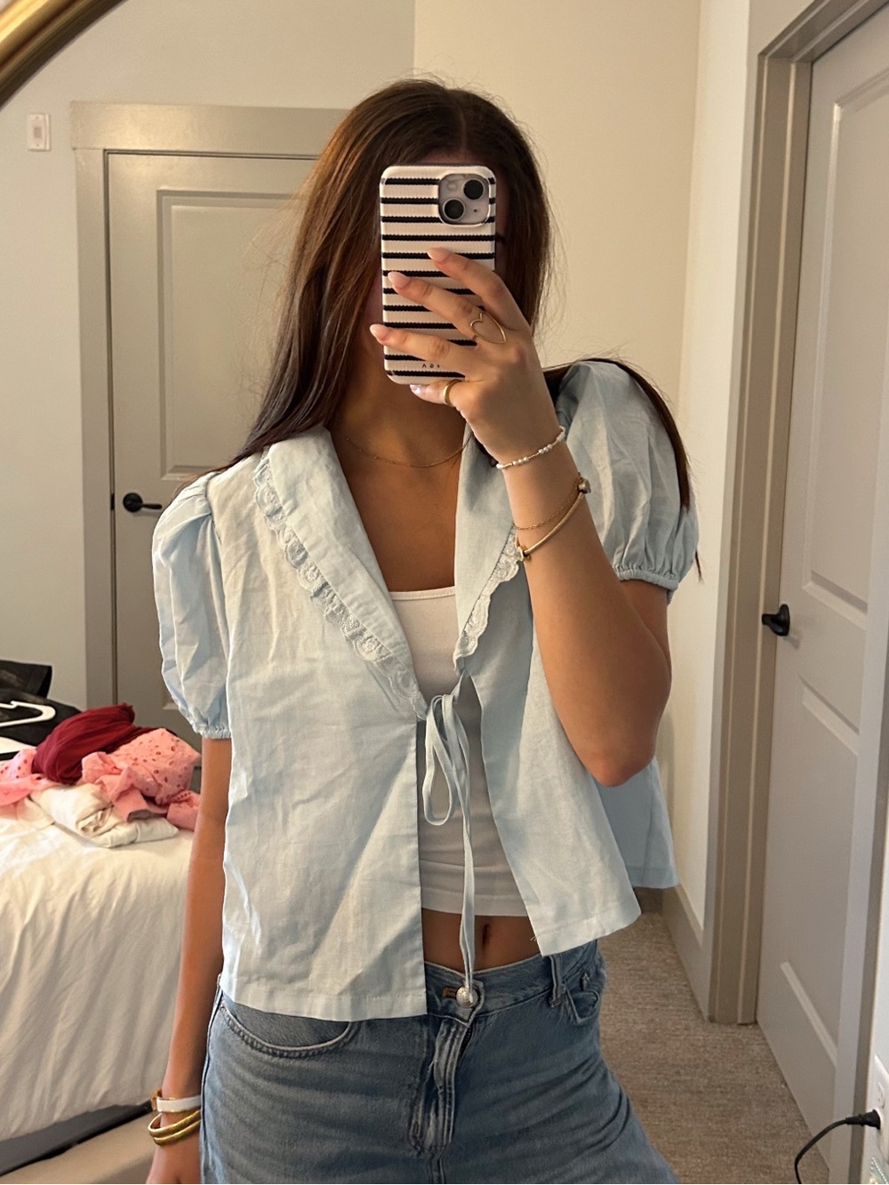 Mable Puff Sleeve Tie Top